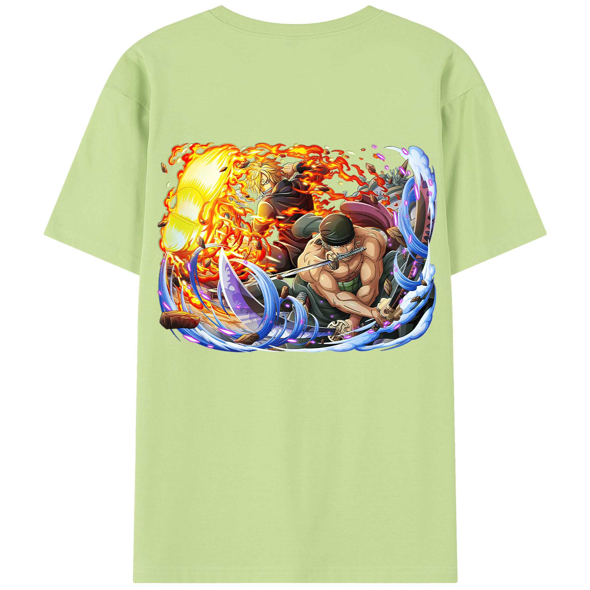 ワンピース ロロノア・ゾロ ONE PIECE Roronoa Zoro 綿100％半袖Tシャツ（背面プリント）